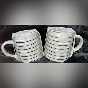 Thyme & Table Ceramic Striped Mugs